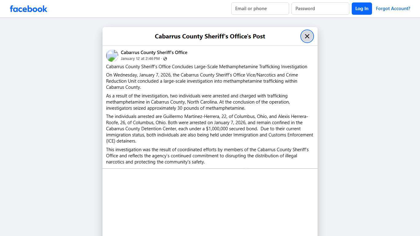 Cabarrus County... - Cabarrus County Sheriff's Office Facebook